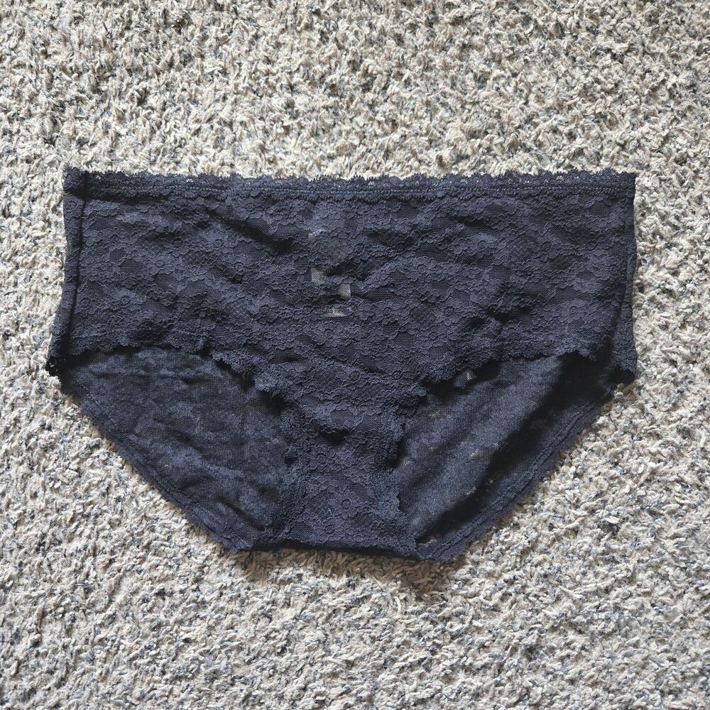 Aerie Women's L Boybrief Panties Black Sheer Floral Lace NWT Cheeky Underwear